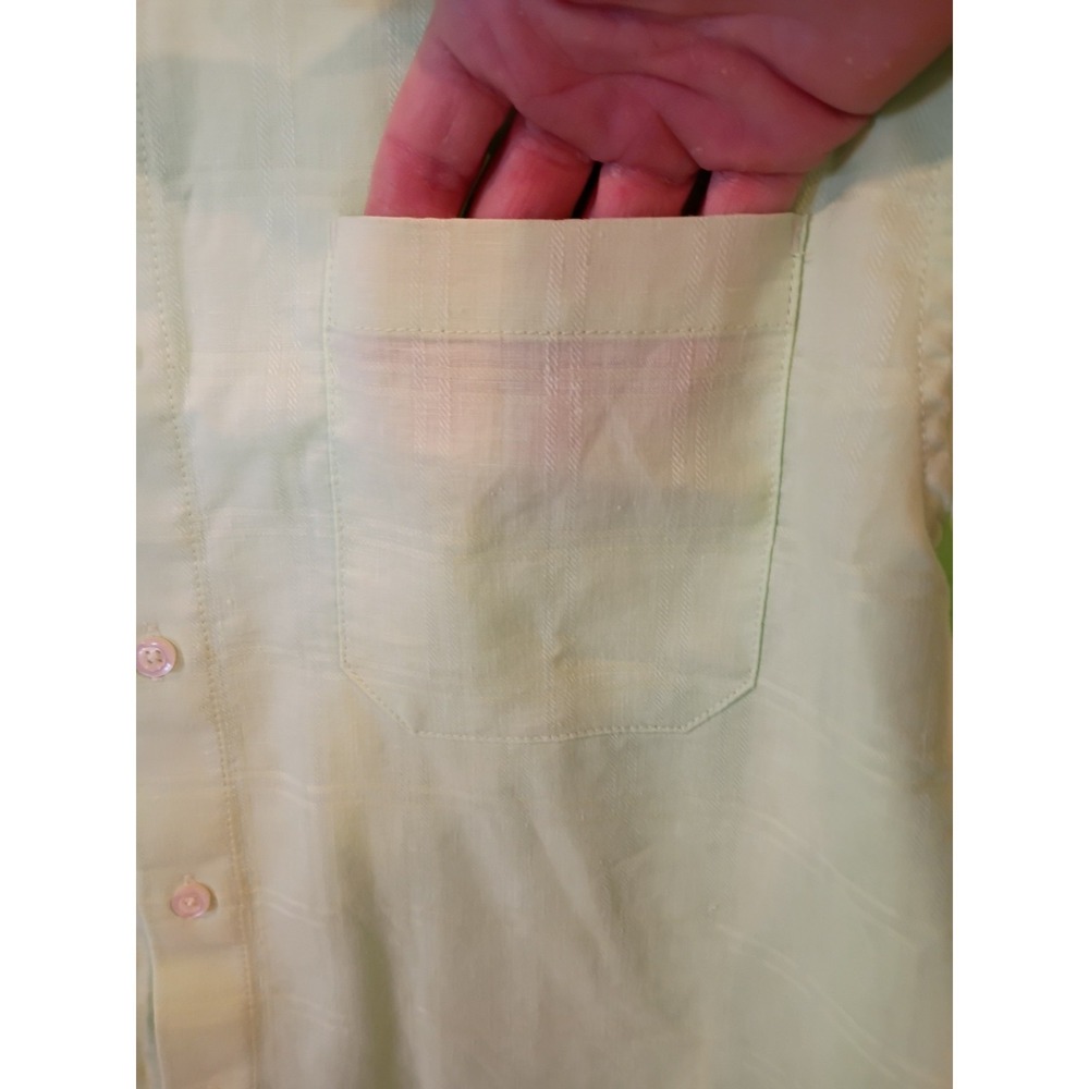 Tommy Bahama Shirt Mens M Mint Green Linen Blend Short Sleeve Breathable Relax - Picture 4 of 8